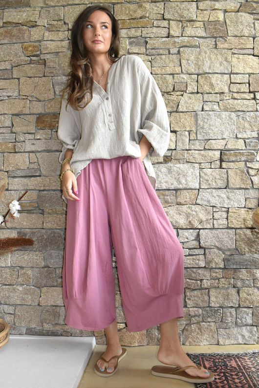  Jo Jo Quirky Hopsack Crop Pant Indian Pink
